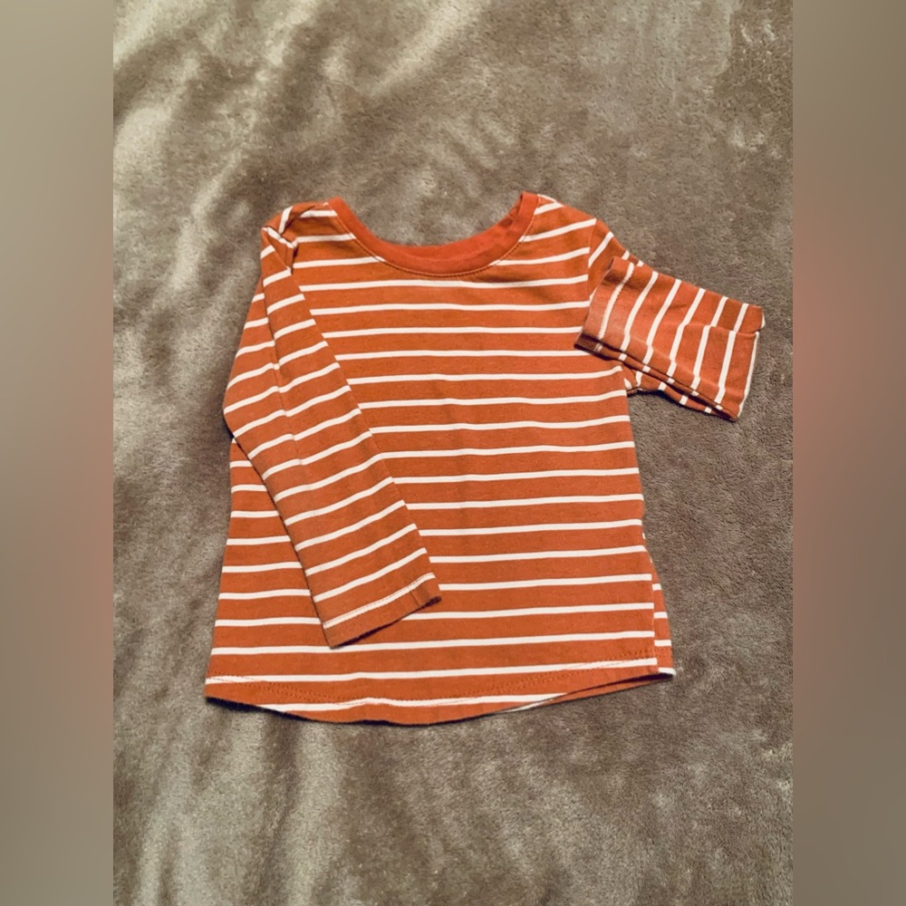 Orange striped long sleeve shirt